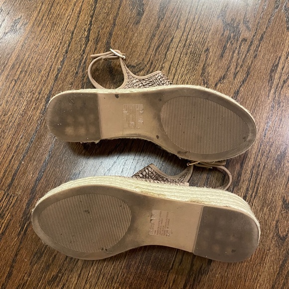 Steven Steve Madden Courage Espadrille Wedge Platform Sandals Cognac Multi - Picture 5 of 5